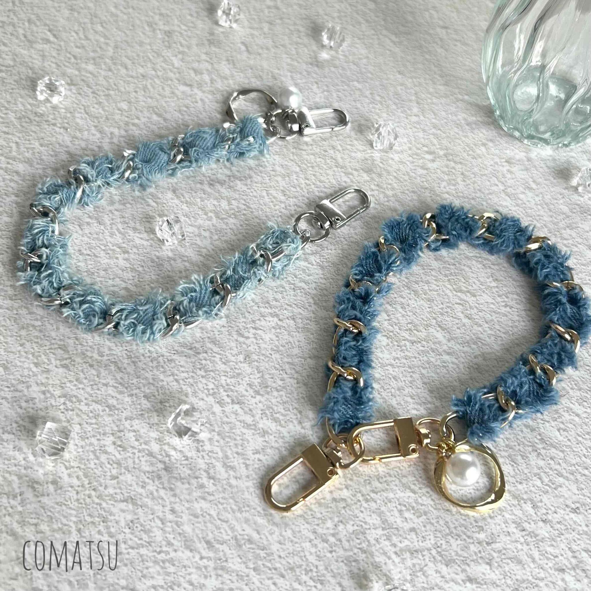 Denimチェーン ハンドストラップ 落下防止スマホストラップ 手首 リストストラップ | 4枚目